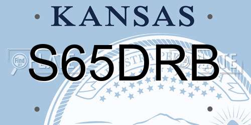 S65DRB Kansas License Plate