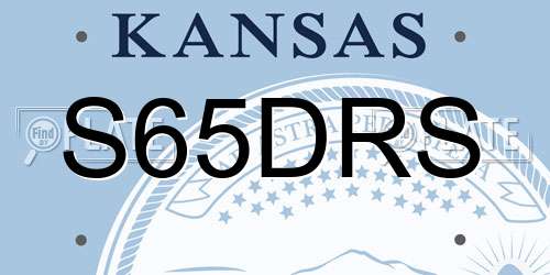 S65DRS Kansas License Plate