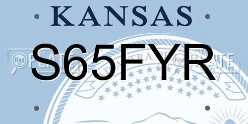 S65FYR Kansas License Plate