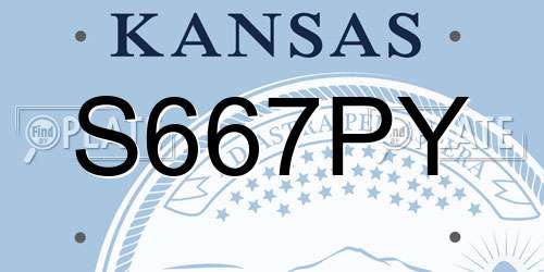 S667PY Kansas License Plate