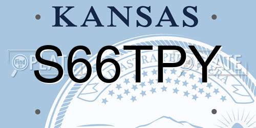 S66TPY Kansas License Plate