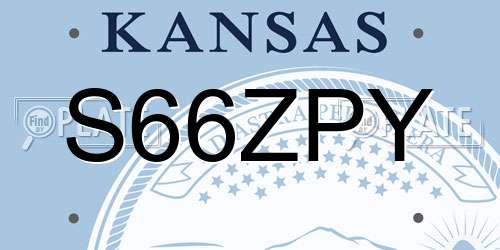 S66ZPY Kansas License Plate
