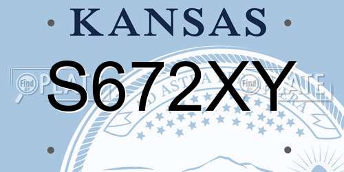S672XY Kansas License Plate