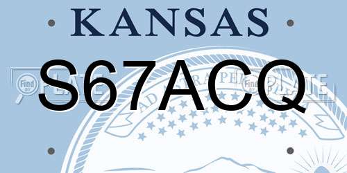 S67ACQ Kansas License Plate