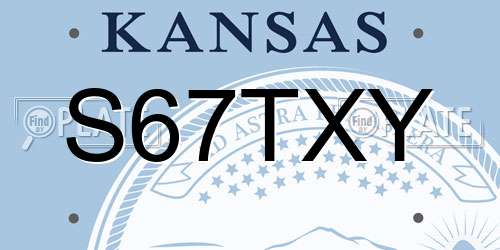 S67TXY Kansas License Plate