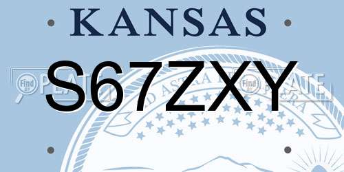 S67ZXY Kansas License Plate