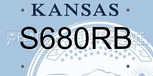 S680RB Kansas License Plate