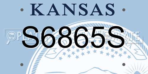 S6865S Kansas License Plate