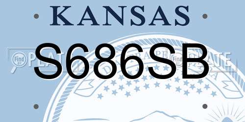 S686SB Kansas License Plate