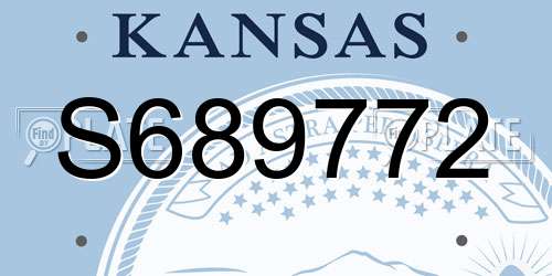 S689772 Kansas License Plate