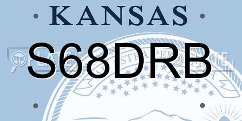 S68DRB Kansas License Plate