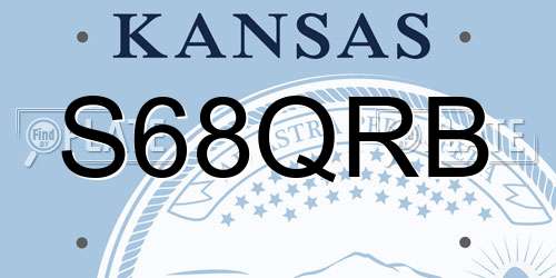 S68QRB Kansas License Plate