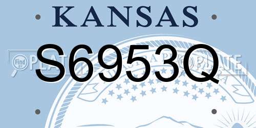 S6953Q Kansas License Plate