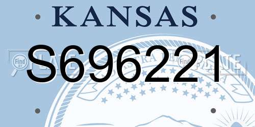 S696221 Kansas License Plate