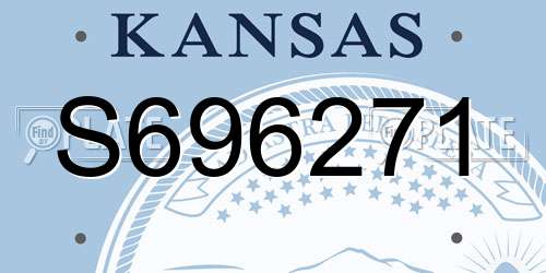 S696271 Kansas License Plate