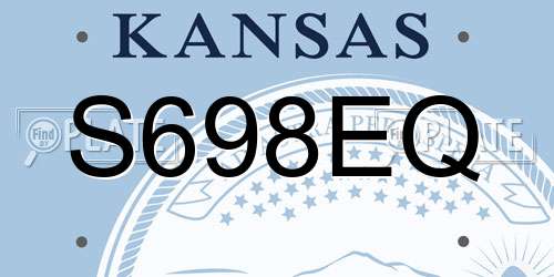 S698EQ Kansas License Plate