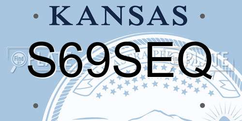 S69SEQ Kansas License Plate