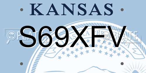 S69XFV Kansas License Plate