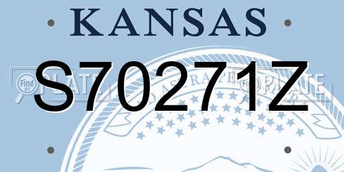 S70271Z Kansas License Plate