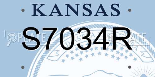S7034R Kansas License Plate