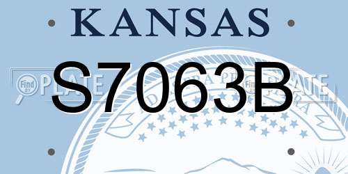 S7063B Kansas License Plate