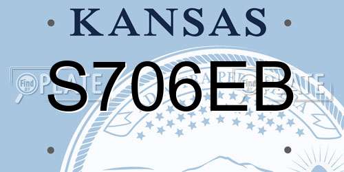 S706EB Kansas License Plate