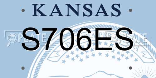 S706ES Kansas License Plate