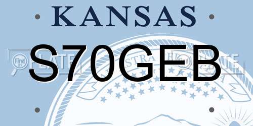 S70GEB Kansas License Plate