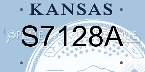 S7128A Kansas License Plate