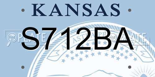 S712BA Kansas License Plate