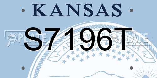 S7196T Kansas License Plate