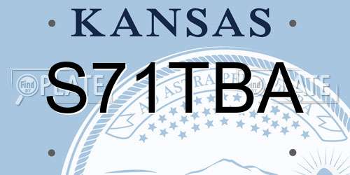 S71TBA Kansas License Plate