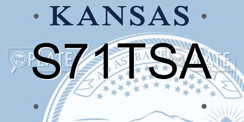 S71TSA Kansas License Plate