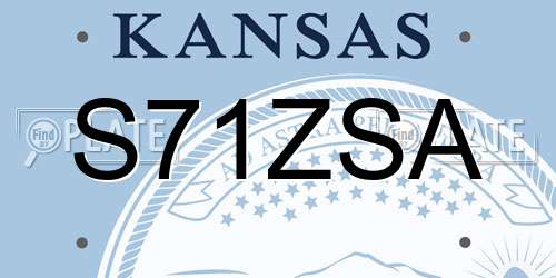 S71ZSA Kansas License Plate