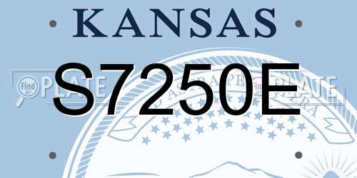 S7250E Kansas License Plate