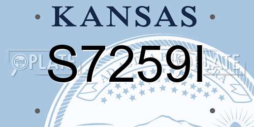 S7259I Kansas License Plate