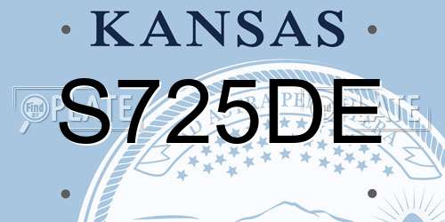 S725DE Kansas License Plate