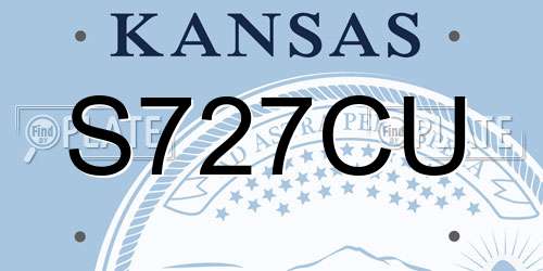 S727CU Kansas License Plate