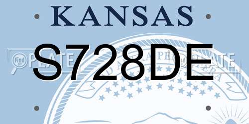S728DE Kansas License Plate