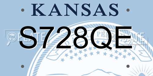 S728QE Kansas License Plate