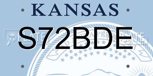 S72BDE Kansas License Plate