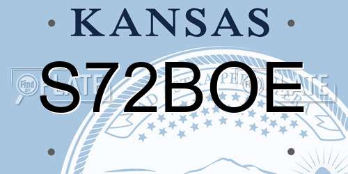 S72BOE Kansas License Plate