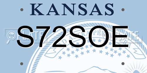 S72SOE Kansas License Plate