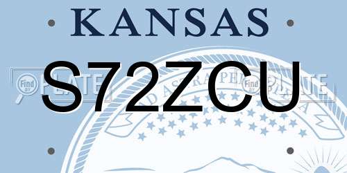 S72ZCU Kansas License Plate