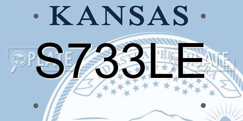 S733LE Kansas License Plate