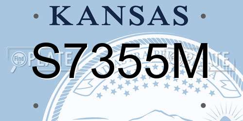 S7355M Kansas License Plate