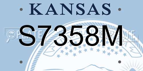 S7358M Kansas License Plate