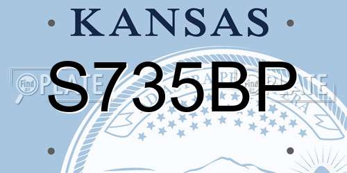 S735BP Kansas License Plate