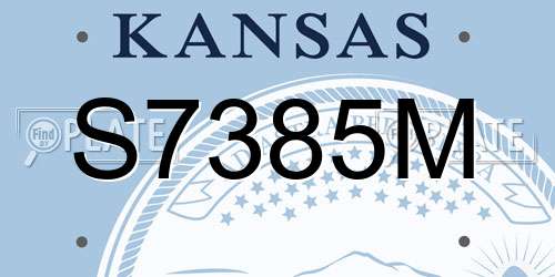 S7385M Kansas License Plate