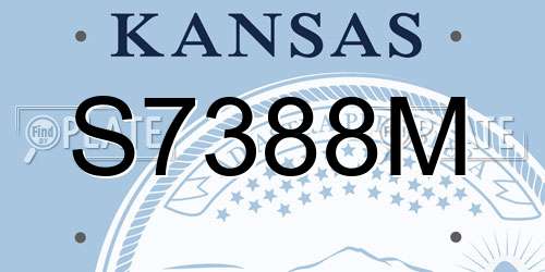 S7388M Kansas License Plate